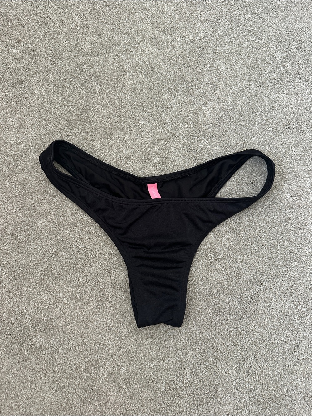 Victoria's Secret Black Bikini Bottom with Pink Tag Accent